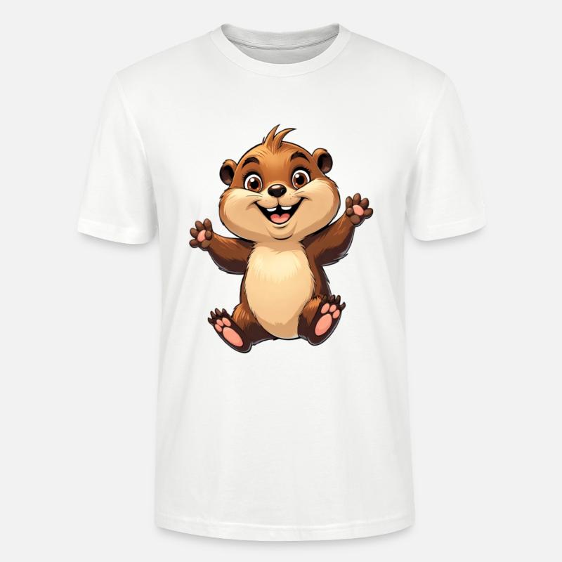 Fröhliches Eichhörnchen Design - Stanley/Stella Unisex Bio-T-Shirt CRAFTER - Weiß