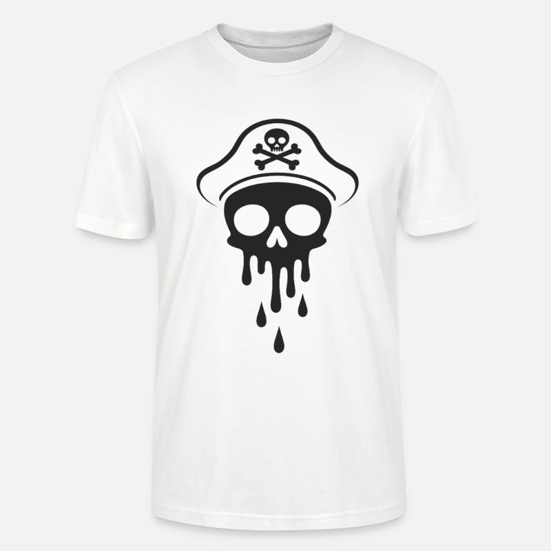 Melting Captain Skull Skull Captain Hat - Stanley/Stella CRAFTER Unisex Organic T-Shirt - white