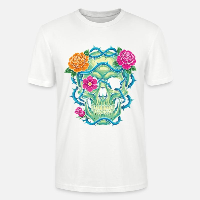 Floral Skull – Schädelkunst - Stanley/Stella Unisex Bio-T-Shirt CRAFTER - Weiß