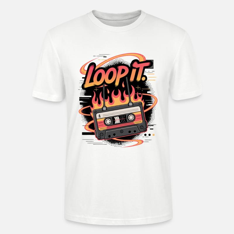 Retro Kassette Loop It Musikdesign - Stanley/Stella Unisex Bio-T-Shirt CRAFTER - Weiß