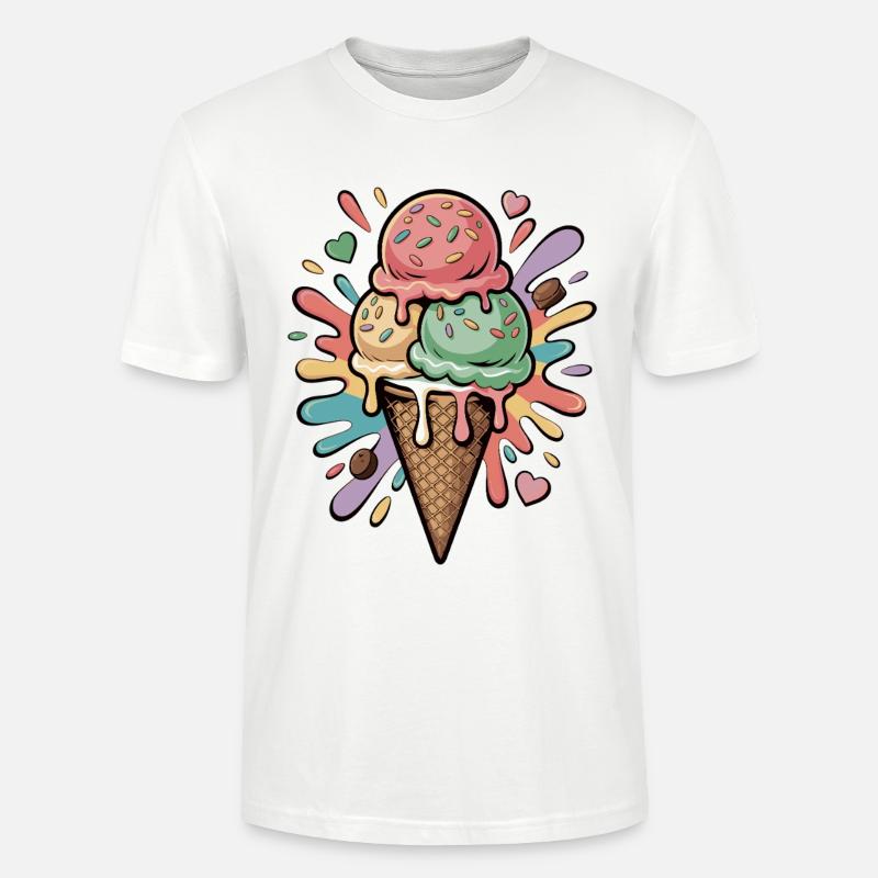 Bunte Eiscreme Explosion - Stanley/Stella Unisex Bio-T-Shirt CRAFTER - Weiß