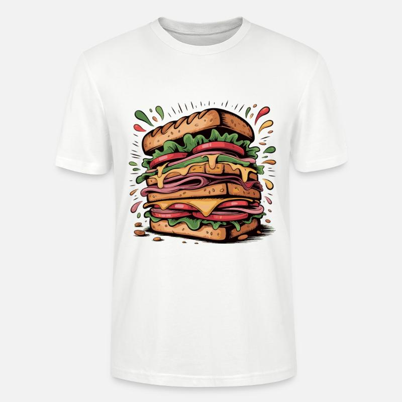 Burger Pop Art Explosion - Stanley/Stella Unisex Bio-T-Shirt CRAFTER - Weiß