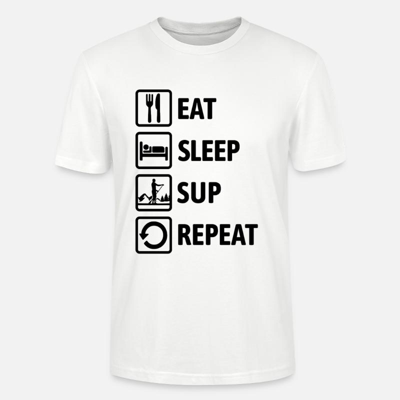 Eat Sleep SUP Repeat - Standup paddeln - Stanley/Stella Unisex Bio-T-Shirt CRAFTER - Weiß