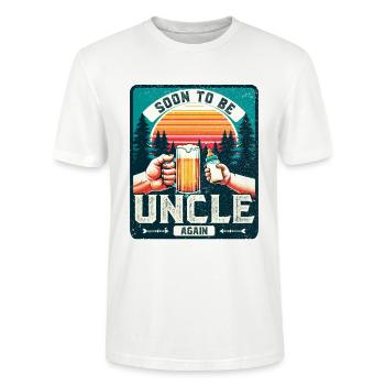 Uncle again, uncle-to-be, future uncle - Stanley/Stella CRAFTER Unisex Organic T-Shirt - white - Front - Alina (178cm) & Michal (187cm)