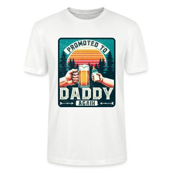 Papa encore, futur papa, futur père - T-shirt bio CRAFTER Stanley Stella Unisexe - blanc - Devant - Alina (178cm) & Michal (187cm)