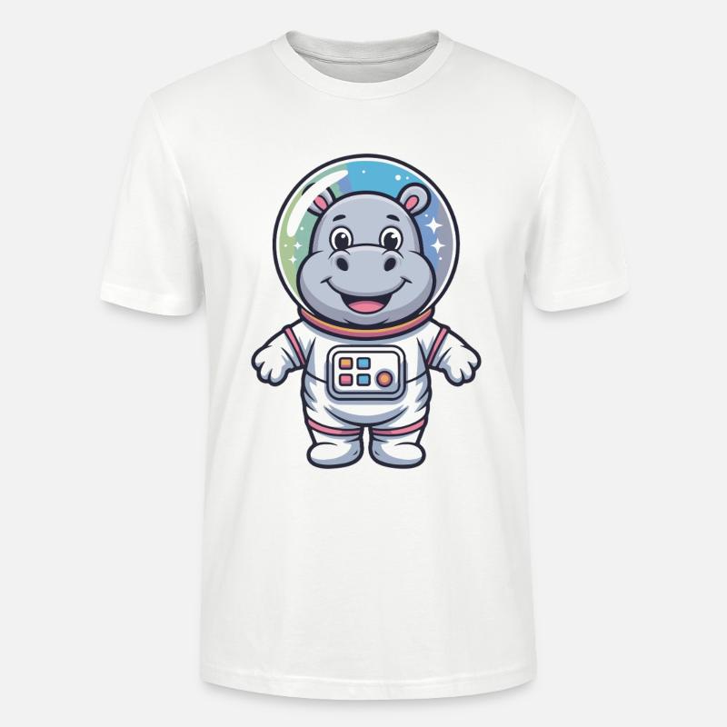 Hippo Astronaut Aventure Spatiale - T-shirt bio CRAFTER Stanley Stella Unisexe - blanc