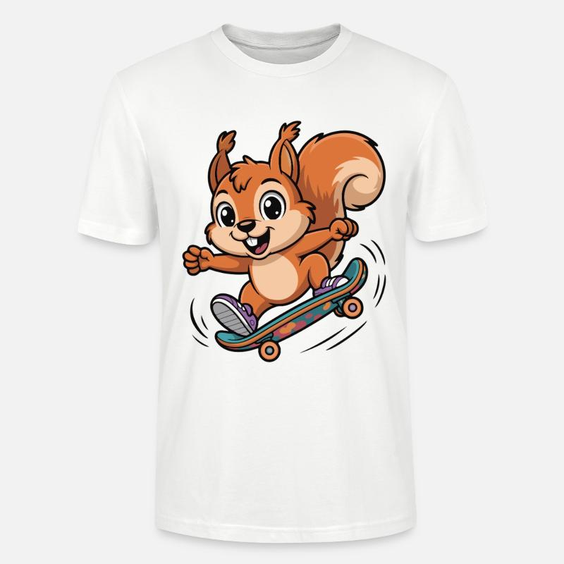 Skate-Eichhörnchen Sprinter - Stanley/Stella Unisex Bio-T-Shirt CRAFTER - Weiß