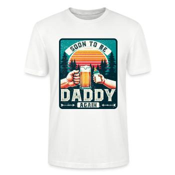 Dad again, Dad-to-be, Future father - Stanley/Stella CRAFTER Unisex Organic T-Shirt - white - Front - Alina (178cm) & Michal (187cm)