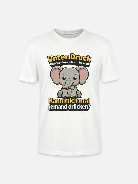 Under pressure elephant, cuddle me saying - Stanley/Stella CRAFTER Unisex Organic T-Shirt - white