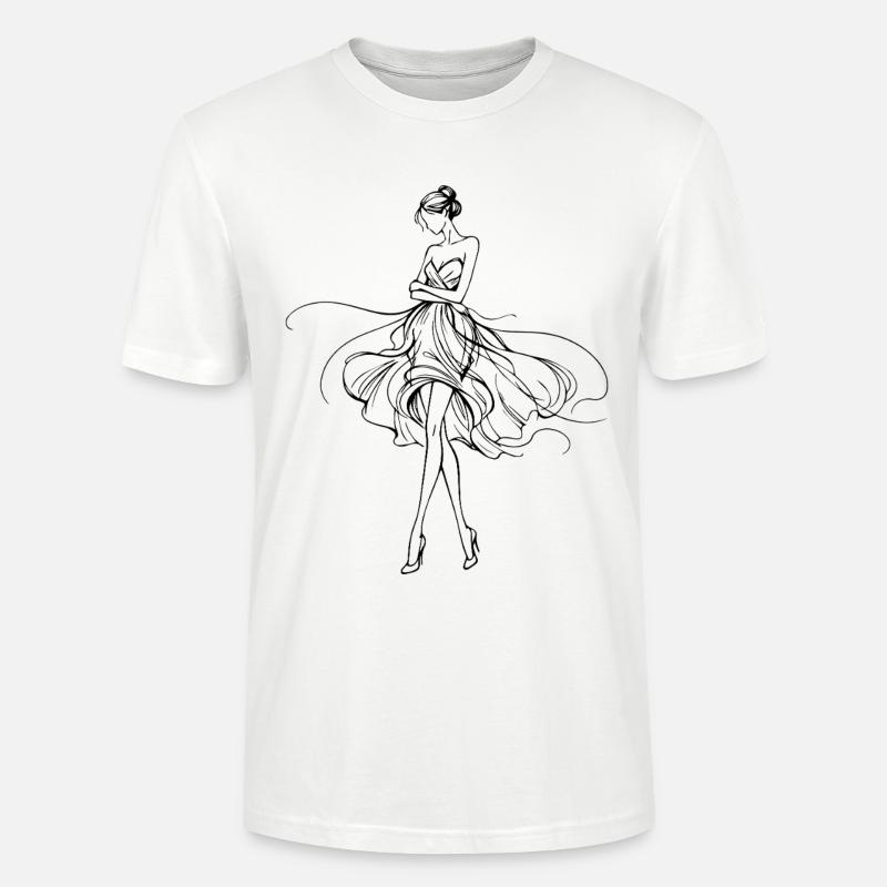 Silhouette in einem fließenden Kleid - Stanley/Stella Unisex Bio-T-Shirt CRAFTER - Weiß