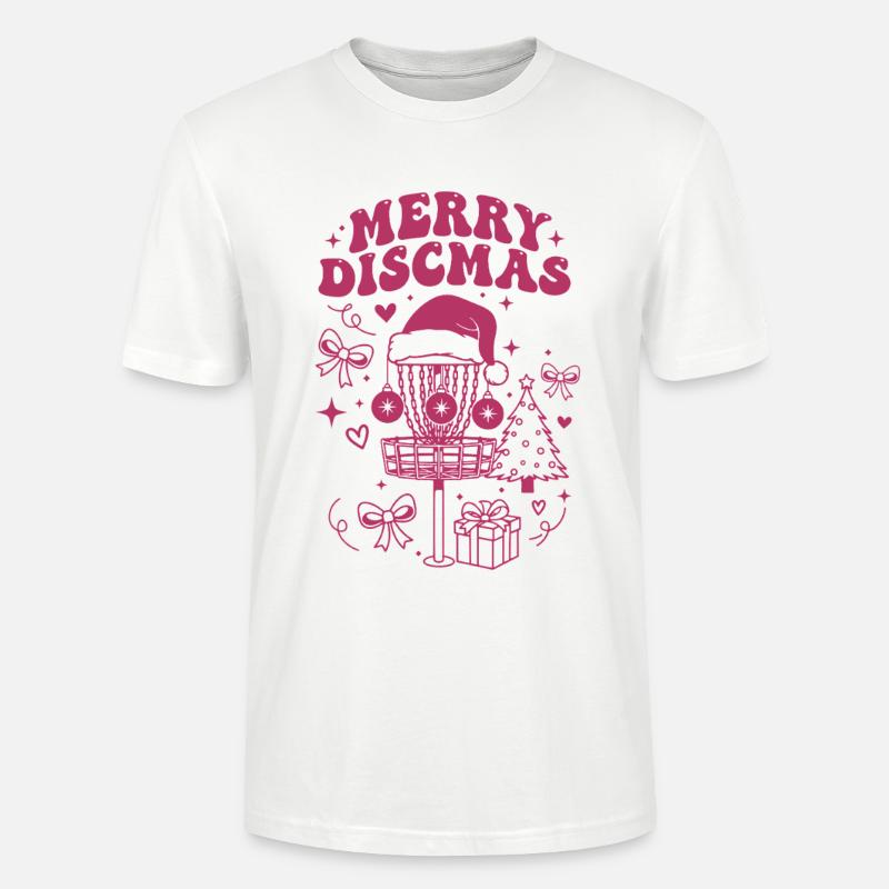 Fröhliche Discmas lustiger Disc-Golf-Korb Flugscheiben - Stanley/Stella Unisex Bio-T-Shirt CRAFTER - Weiß
