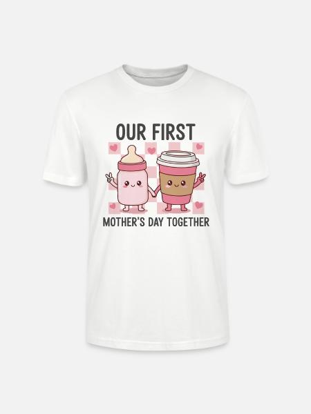 La nostra prima Festa della Mamma – Kawaii Baby & Coffee - Maglietta unisex ecologica CRAFTER di Stanley/Stella - bianco