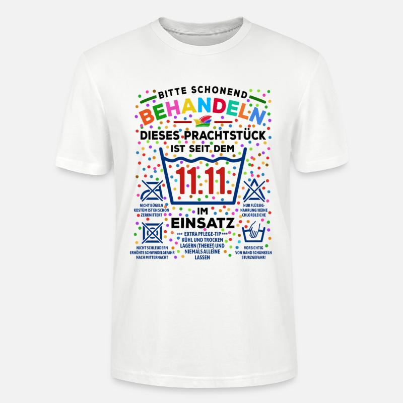 seit 11.11. im Einsatz | Karneval Kostüm - Stanley/Stella Unisex Bio-T-Shirt CRAFTER - Weiß