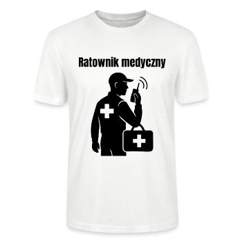 Aidant médical avec trousse de premiers secours - T-shirt bio CRAFTER Stanley Stella Unisexe - blanc - Devant - Alina (178cm) & Michal (187cm)