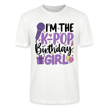 I'm The K Pop Birthday Girl - Stanley/Stella CRAFTER Unisex Organic T-Shirt - white - Front - Alina (178cm) & Michal (187cm)