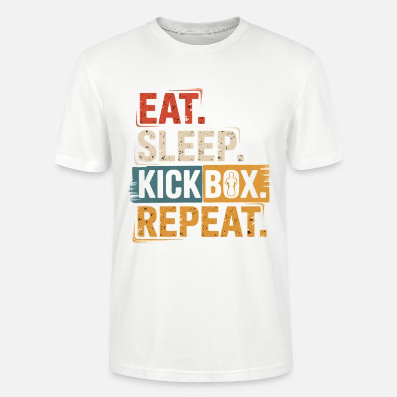 Eat Sleep Kickbox Repeat - Stanley/Stella Unisex Bio-T-Shirt CRAFTER - Weiß