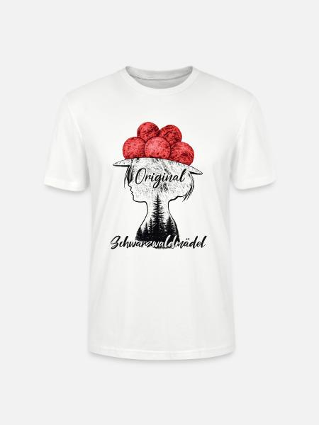 Schwarzwaldmädel Bollenhut Schwarzwald Grunge - Stanley/Stella Unisex Bio-T-Shirt CRAFTER - Weiß