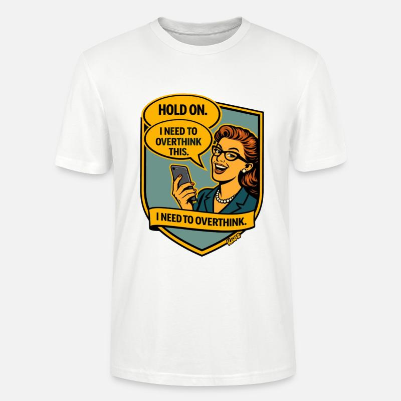 Stop – Repense Overthinker Comic - T-shirt bio CRAFTER Stanley Stella Unisexe - blanc