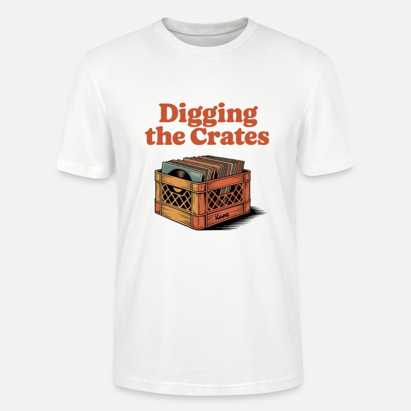 Motif de boîte à disques dans un style rétro - T-shirt bio CRAFTER Stanley Stella Unisexe - blanc