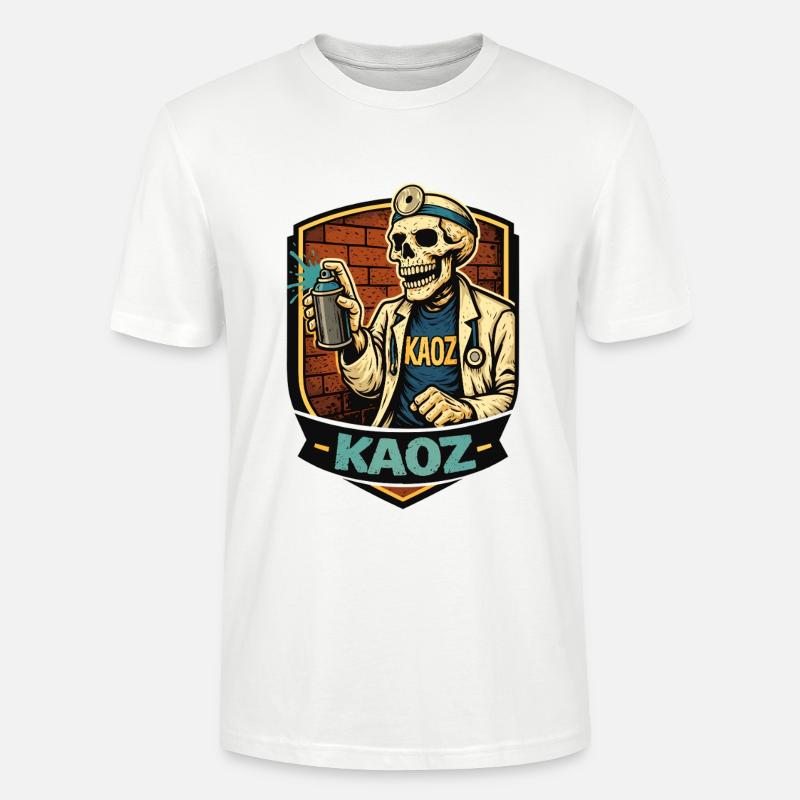 Skelett-Medic-Graffiti-Schild - Stanley/Stella Unisex Bio-T-Shirt CRAFTER - Weiß