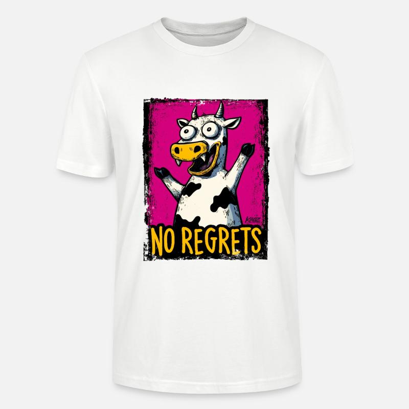 No Regrets Cow Pop Art - Stanley/Stella Unisex Bio-T-Shirt CRAFTER - Weiß