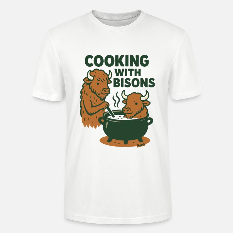 Cuisiner avec les bisons - T-shirt bio CRAFTER Stanley Stella Unisexe - blanc