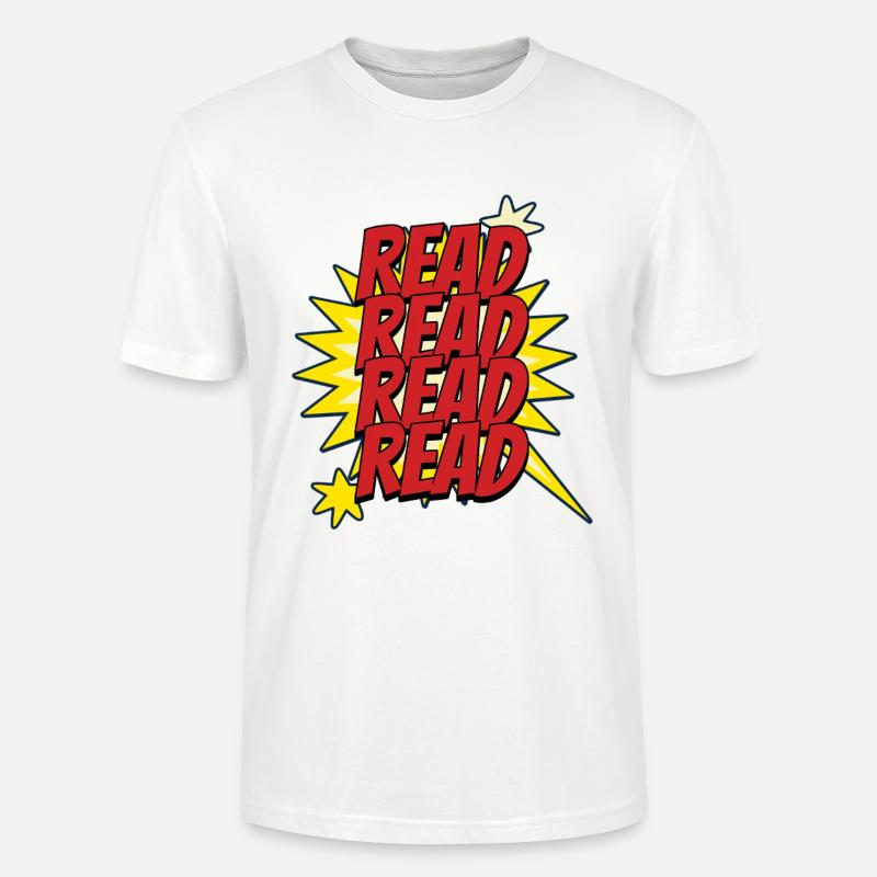 Lire Design - Look Super-héros de comics - T-shirt bio CRAFTER Stanley Stella Unisexe - blanc