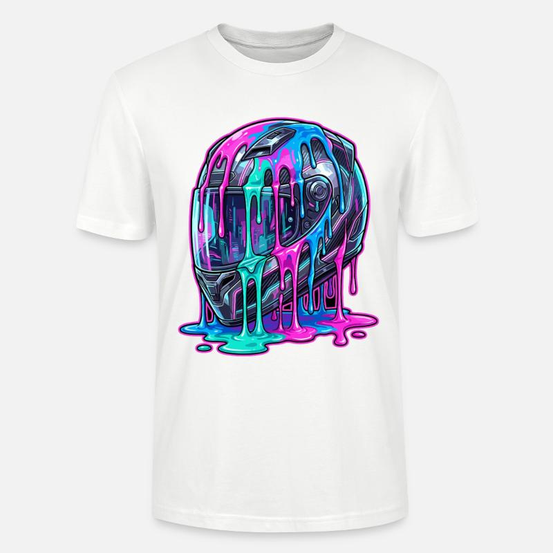 Abstrakter Helm mit Farbfluss - Stanley/Stella Unisex Bio-T-Shirt CRAFTER - Weiß