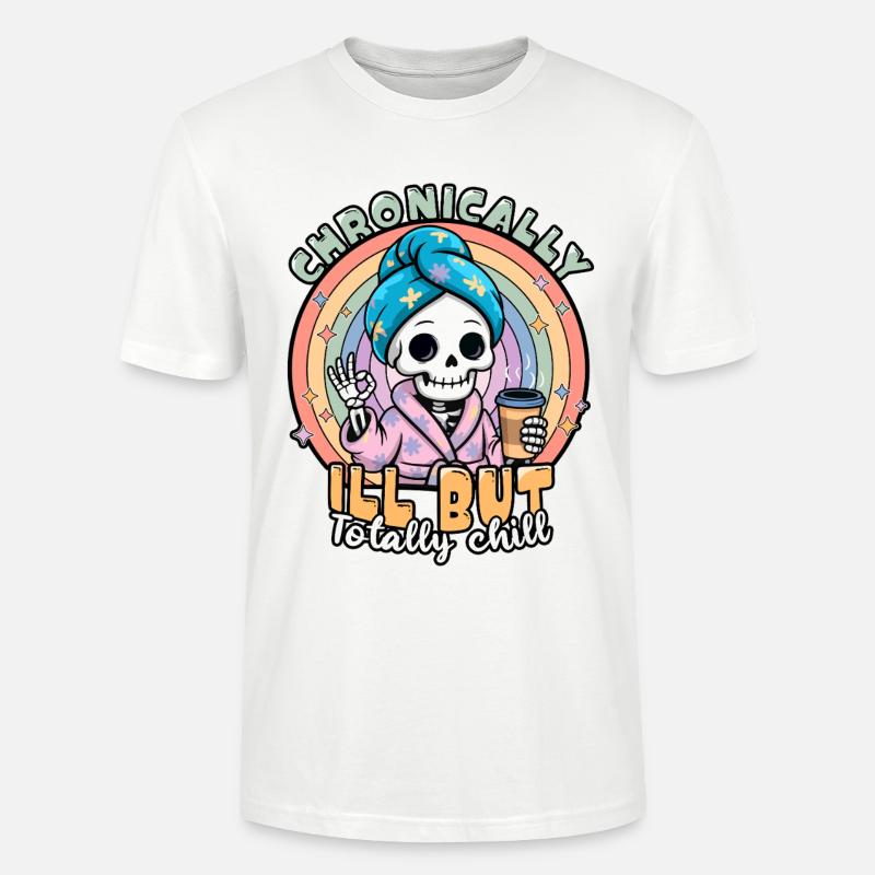 Fibromyalgie-Bewusstsein chronisch kranker Skelett - Stanley/Stella Unisex Bio-T-Shirt CRAFTER - Weiß