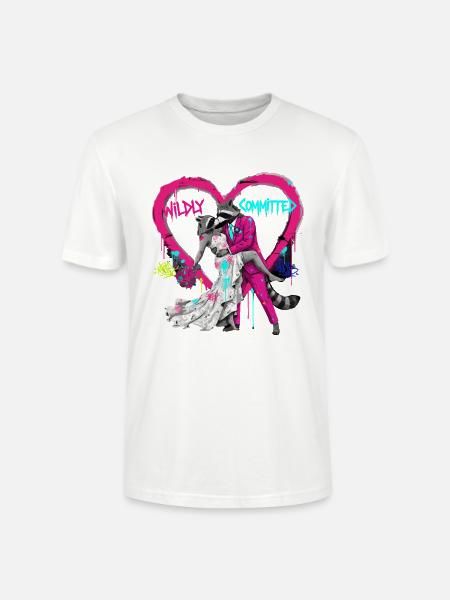 Wildly Committed Waschbär Hochzeit - Stanley/Stella Unisex Bio-T-Shirt CRAFTER - Weiß
