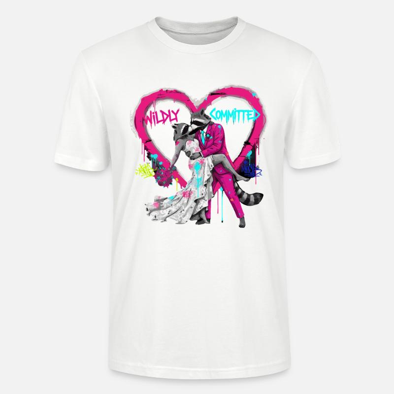 Wildly Committed Waschbär Hochzeit - Stanley/Stella Unisex Bio-T-Shirt CRAFTER - Weiß