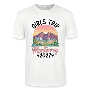 Girls Trip Monterrey 2027 - Stanley/Stella Unisex Bio-T-Shirt CRAFTER - Weiß - Vorne - Alina (178cm) & Michal (187cm)