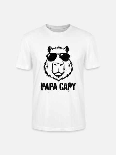 Papa Capy - Capybara Father's Day - Stanley/Stella CRAFTER Unisex Organic T-Shirt - white