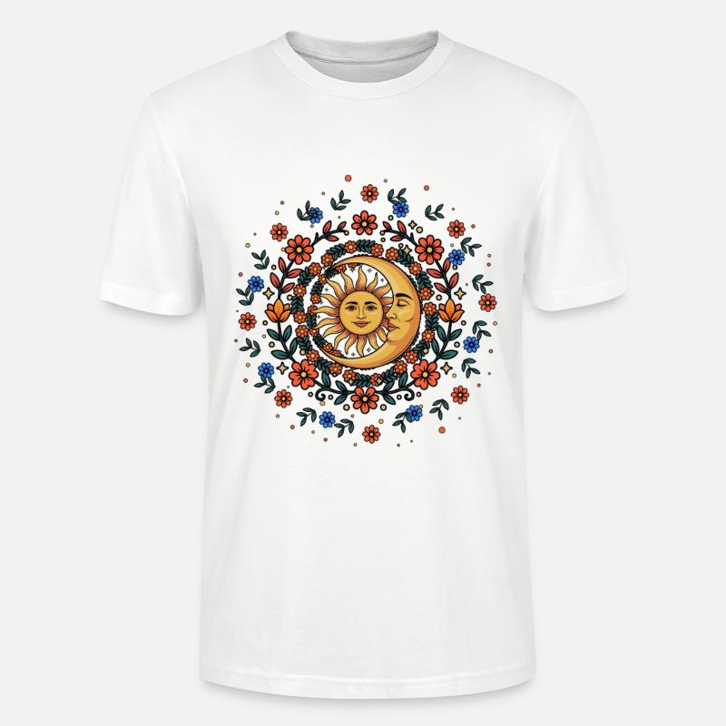 Litha Pagan Solstizio d'Estate Midsommar - Maglietta unisex ecologica CRAFTER di Stanley/Stella - bianco