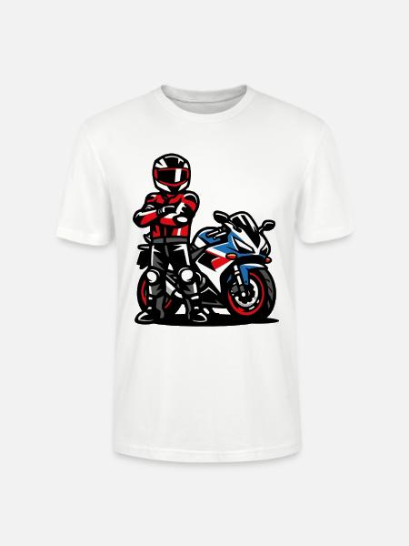 Biker- und Sportbike-Designrennen - Stanley/Stella Unisex Bio-T-Shirt CRAFTER - Weiß
