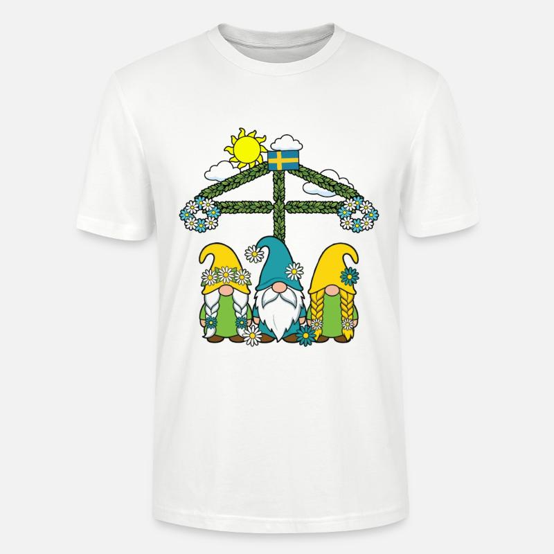 Litha Pagan Solstice d’été Midsommar - T-shirt bio CRAFTER Stanley Stella Unisexe - blanc