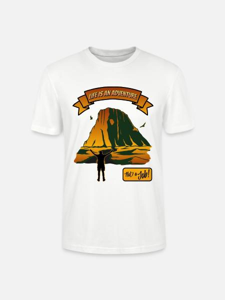 Leben ist ein Abenteuer Berglandschaft - Stanley/Stella Unisex Bio-T-Shirt CRAFTER - Weiß