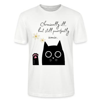 Chat iconique chronique - T-shirt bio CRAFTER Stanley Stella Unisexe - blanc - Devant - Alina (178cm) & Michal (187cm)