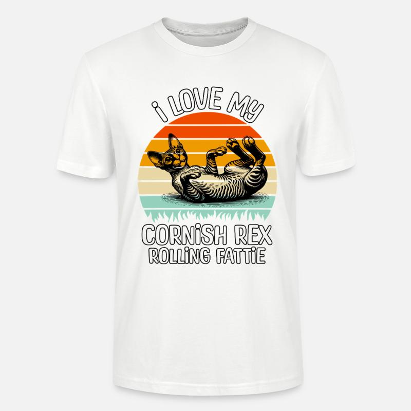Lustige Cornish Rexkatze - Stanley/Stella Unisex Bio-T-Shirt CRAFTER - Weiß