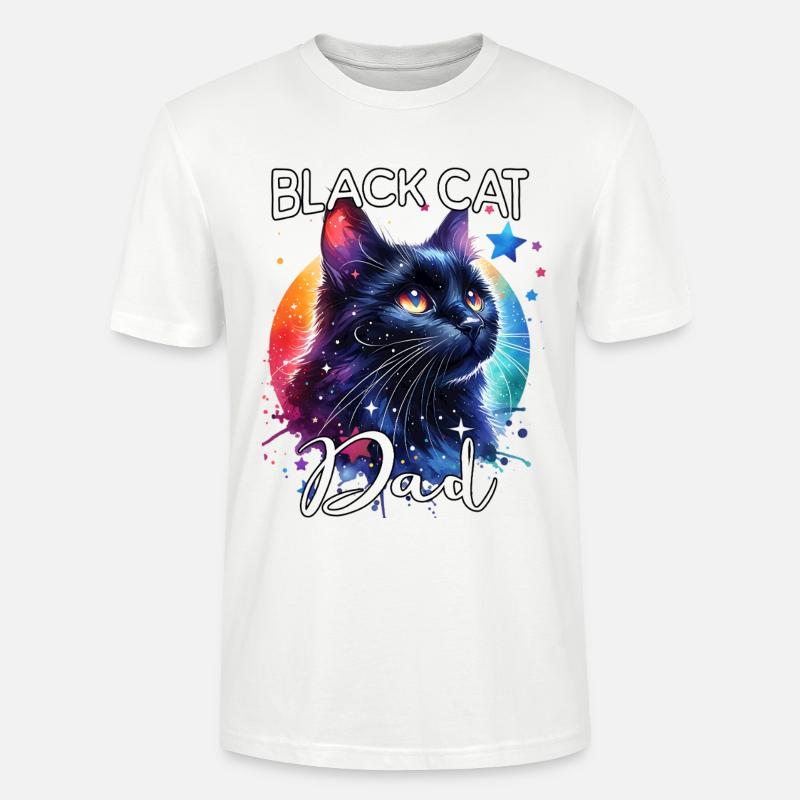 Schwarze Katze Papa - Stanley/Stella Unisex Bio-T-Shirt CRAFTER - Weiß