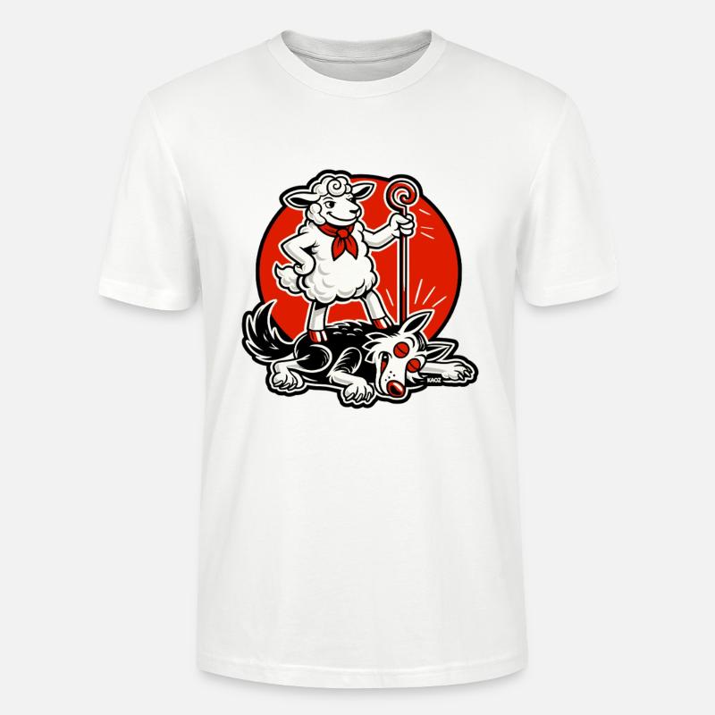 Héros mouton avec un escroc - T-shirt bio CRAFTER Stanley Stella Unisexe - blanc
