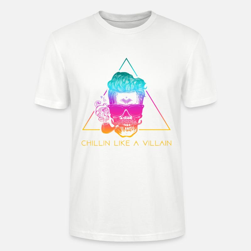 Totenschädel mit Sonnenbrille – Chillin Retro - Stanley/Stella Unisex Bio-T-Shirt CRAFTER - Weiß