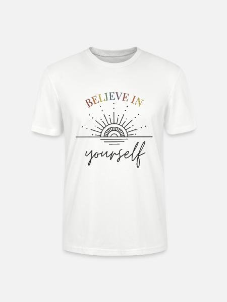 Believe in yourself Sonnenaufgang Regenbogen - Stanley/Stella Unisex Bio-T-Shirt CRAFTER - Weiß