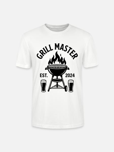 GRILL MASTER EST 2024 Grillmeister - Stanley/Stella Unisex Bio-T-Shirt CRAFTER - Weiß