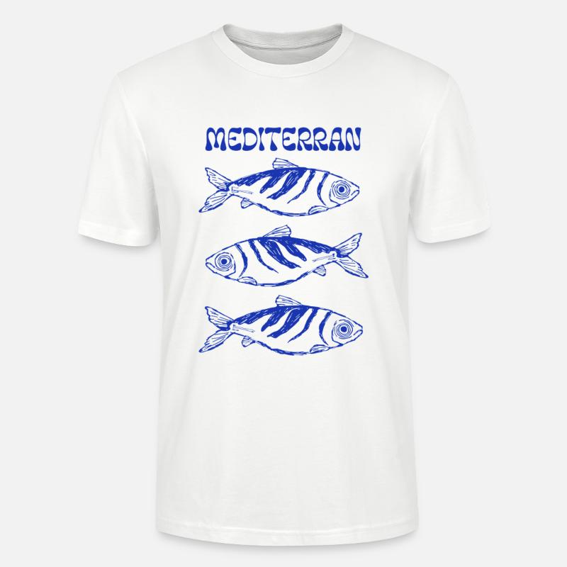 Sardines - Trilogie méditerranéenne - T-shirt bio CRAFTER Stanley Stella Unisexe - blanc