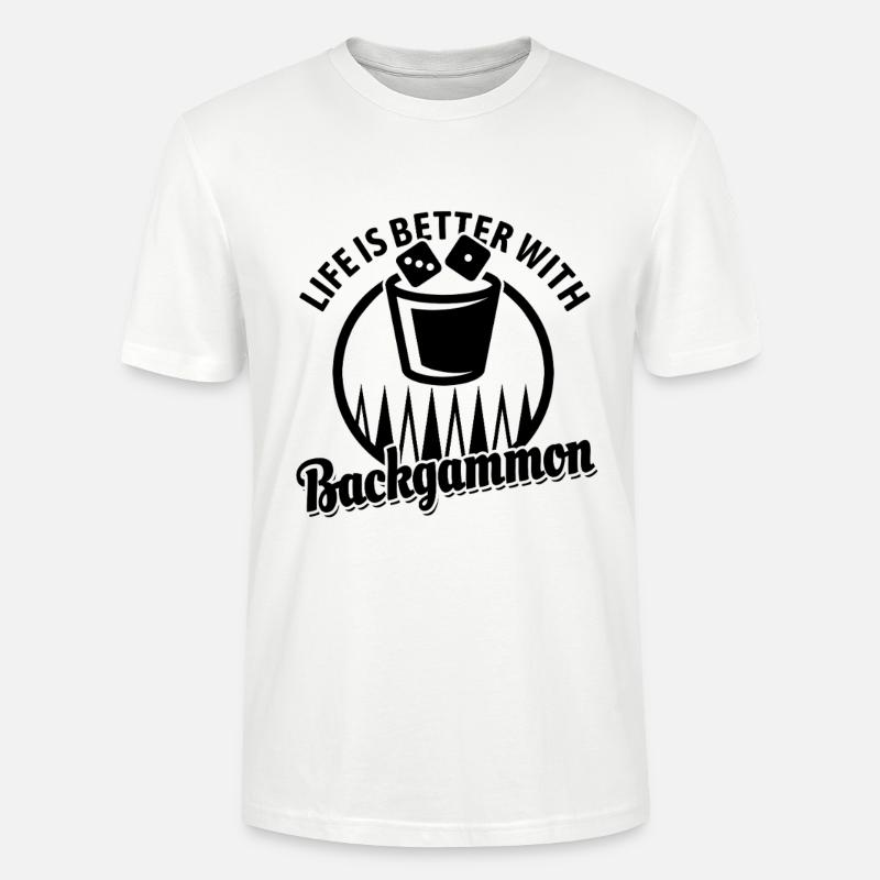Backgammon | Board Game | Gift - Stanley/Stella CRAFTER Unisex Organic T-Shirt - white