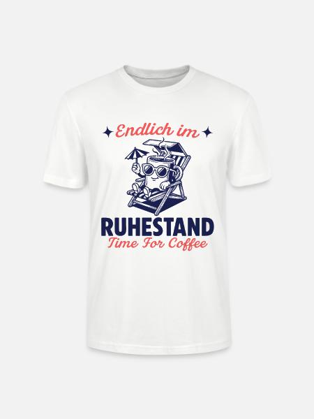 Endlich im Ruhestand Zeit für Kaffee - Stanley/Stella Unisex Bio-T-Shirt CRAFTER - Weiß