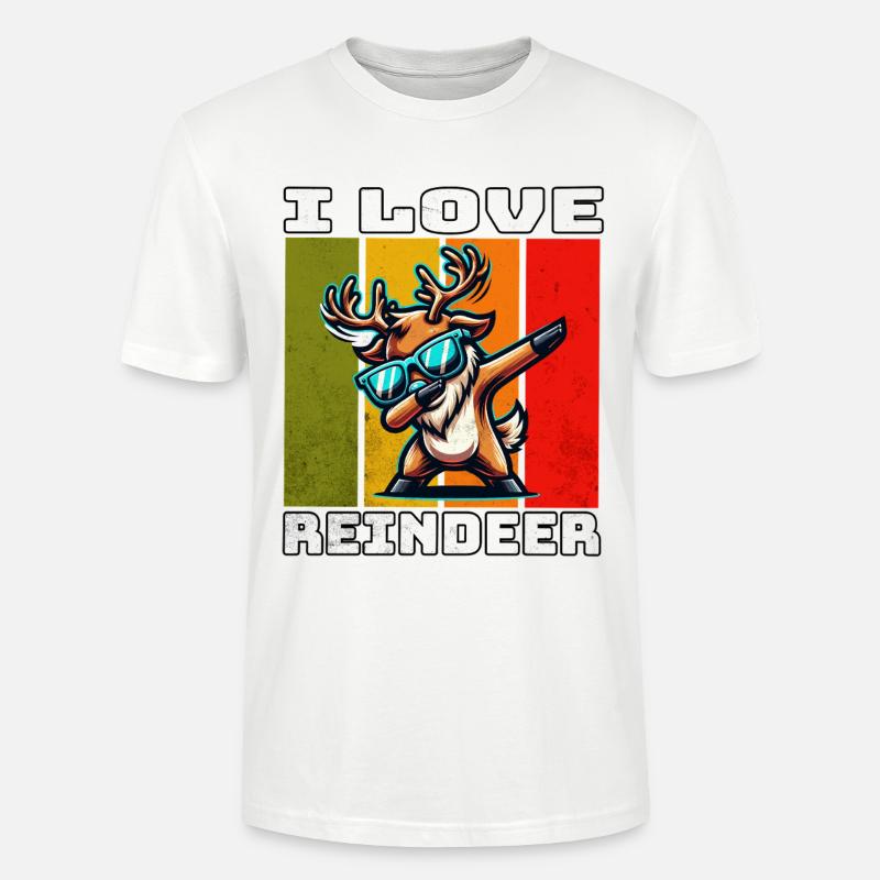 Rentier de renne - T-shirt bio CRAFTER Stanley Stella Unisexe - blanc