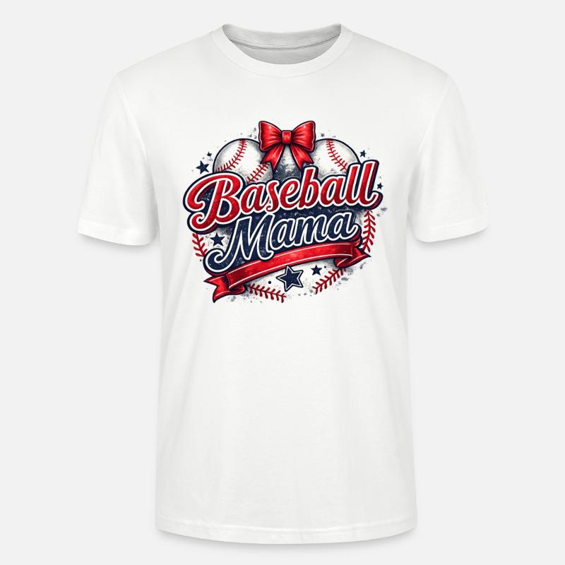 Baseball-Mama: Retro Mama Baseball-Geschenk - Stanley/Stella Unisex Bio-T-Shirt CRAFTER - Weiß