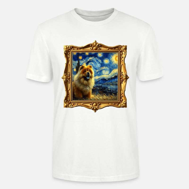 Chowchow Starry Night - Stanley/Stella CRAFTER Unisex Organic T-Shirt - white